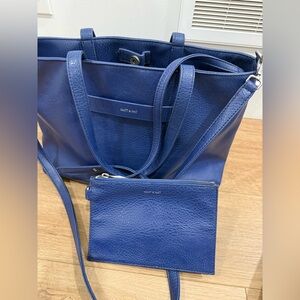 Matt & Nat Royal Blue Tote and Pouch Set